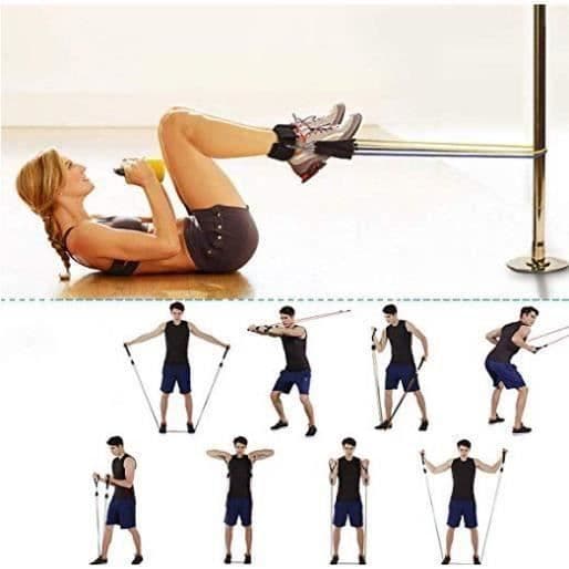 MERKMAK Set elastiskt band fitness bodybuilding 11 sport motstånd dra bred ankel fot kit rem Elastiband träning