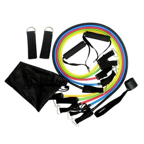 MERKMAK Set elastiskt band fitness bodybuilding 11 sport motstånd dra bred ankel fot kit rem Elastiband träning