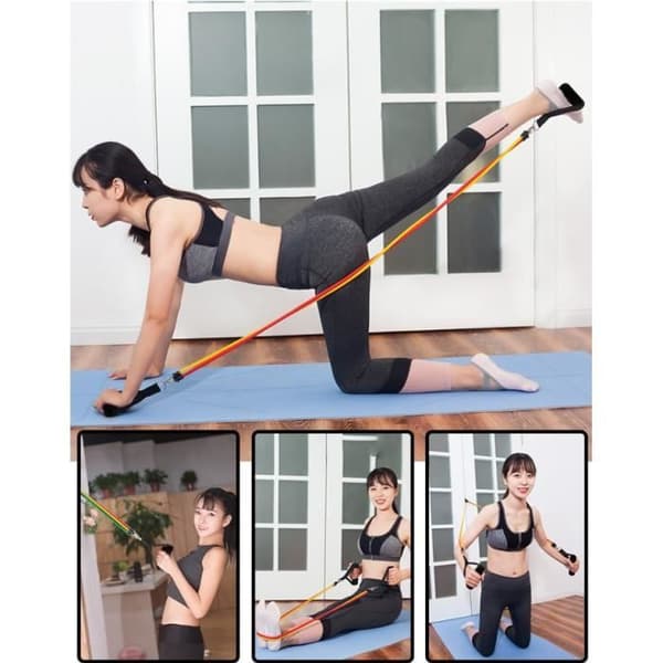 11 st/set Resistance Tubes Gym Fitness Workout Exercise Grips Yoga Band