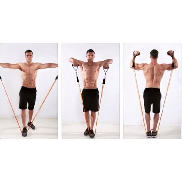 11 st/set Resistance Tubes Gym Fitness Workout Exercise Grips Yoga Band