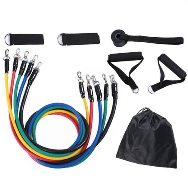 11 st/set Resistance Tubes Gym Fitness Workout Exercise Grips Yoga Band