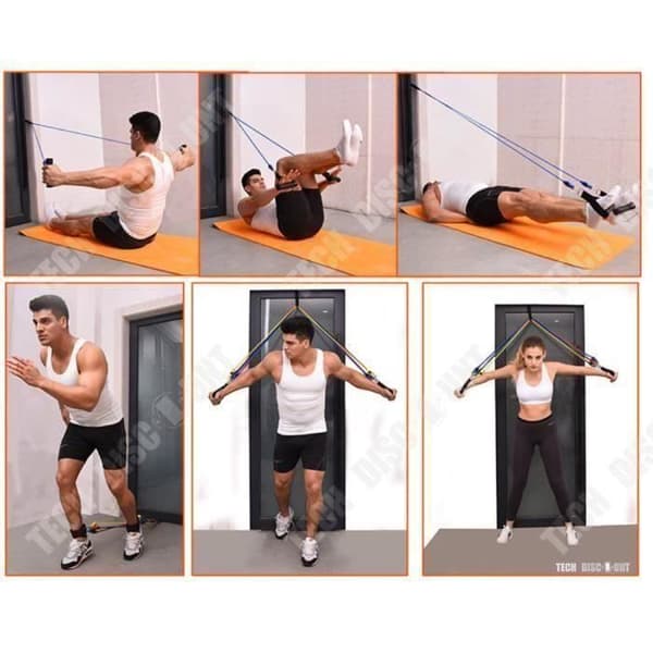 Elastiskt band - TD - 11-delat kit - Fitness - Bodybuilding - Nybörjare