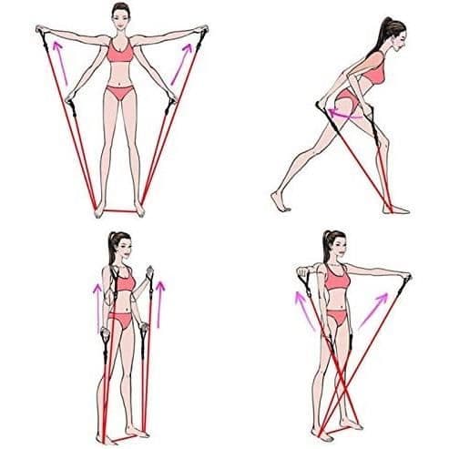 11st - Set Resistance Bands Yoga Träning Träning Träning Dra gummirep Expander Elastiska band för fitness