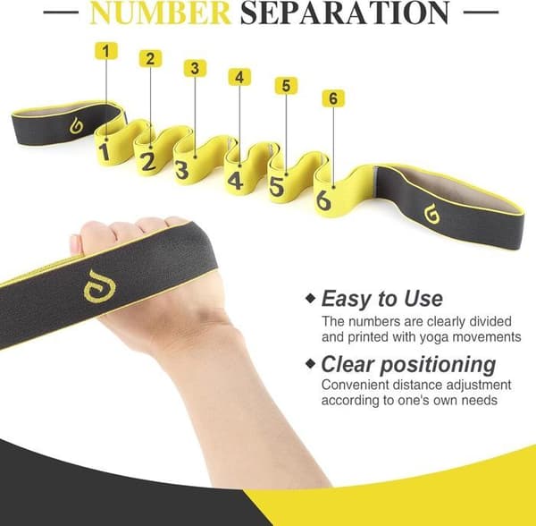 Elastic Bodybuilding - Resistance Band Elastiskt Fitness Band - 8 nivåer, gult - för Fitness Pilates Yoga Training