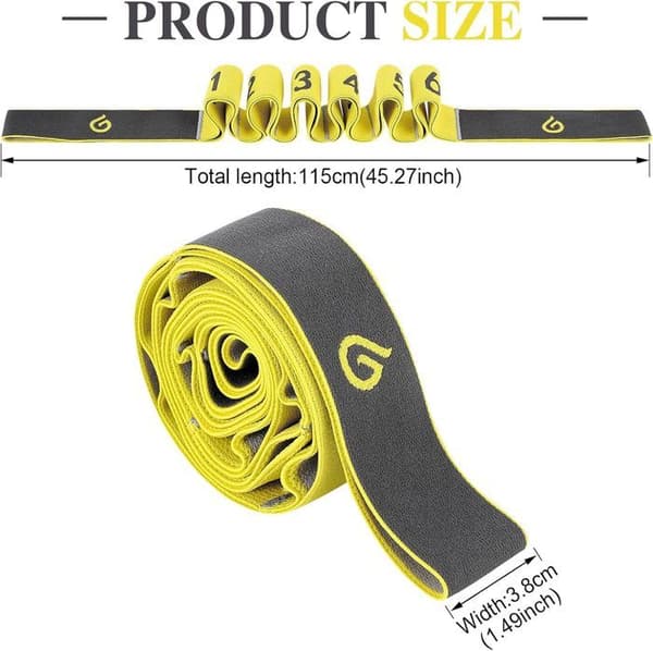 Elastic Bodybuilding - Resistance Band Elastiskt Fitness Band - 8 nivåer, gult - för Fitness Pilates Yoga Training