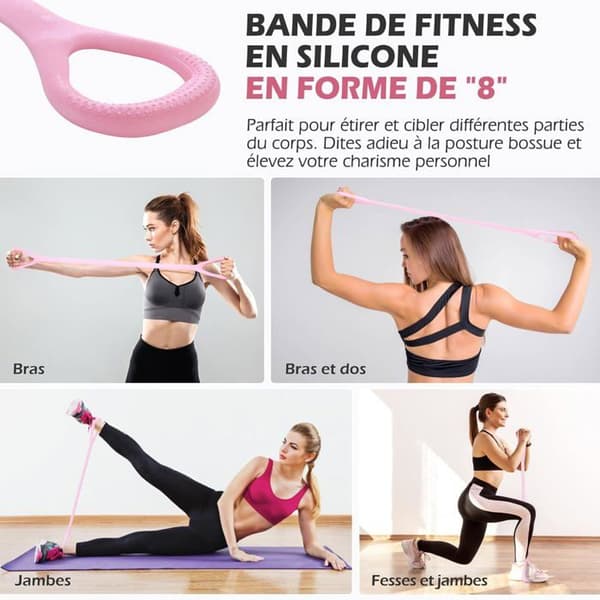 Pilates Bar Kit med 6 elastiska motståndsband 30-360 LBS, Elastic Bodybuilding Kit för män och kvinnor, Yoga Fitness