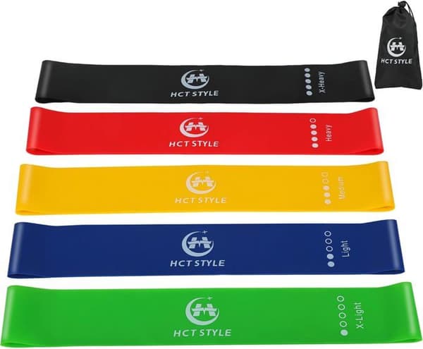 Elastiskt band Bodybuilding Elastiskt Bodybuilding Set 5 Elastiskt Sport Fitness Bodybuilding Motståndsband Yoga Bodybuilding