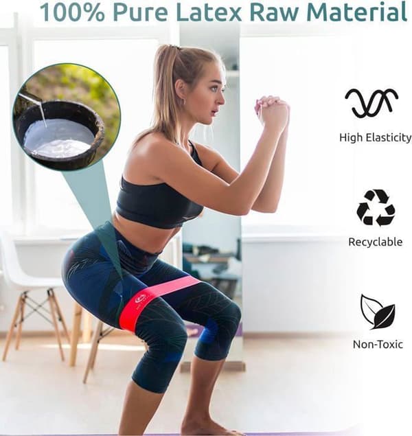 Bande Elastisk Muskulär Motstånd 5 Elastiska Band Fitness Anpassat för Yoga Pilates med Instruktionsmanual och Väska