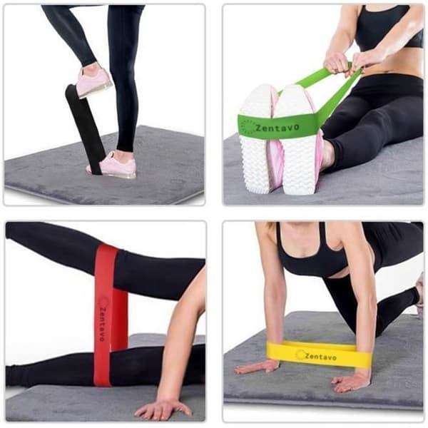 Resistance Band Set (5) ZENTAVO Bodybuilding Elastic Band Fitness Träningsutrustning för Bodybuilding Pilates Squat Sport.