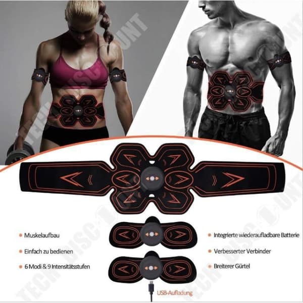 TD® Uppladdningsbart träningsbälte Hemma Lazy Abdominal Patch EMS Muscle Patch Magplåster