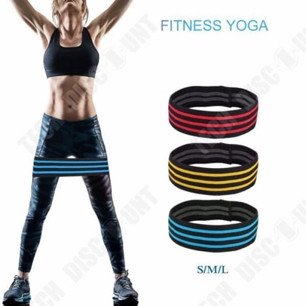 TD® Yogaband Pilates Power Höfter Träning Elastiskt bälte Sport Fitness Hemmeträning, Blue Resistance Band-M