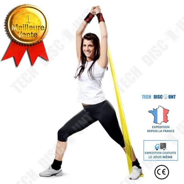 TD® Elastic Resistance Band - Träningsutrustning för fitness, yoga, crossfitträning, styrketräning Gul