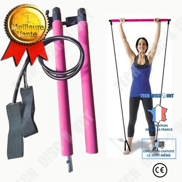TD® Pilates Bar Stick med Resistance Band för Hemgym Sport Workout d - Modell: LILA