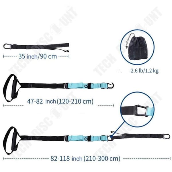 TD® Suspension Exercise Strap Fitness Kit för multifunktionell styrketräning