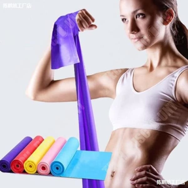 TD® Elastiskt Yogaband Latexbälte 2M Naturligt spänningsband Kvinna Yoga Sport Fitness Hem - Slumpmässig färg
