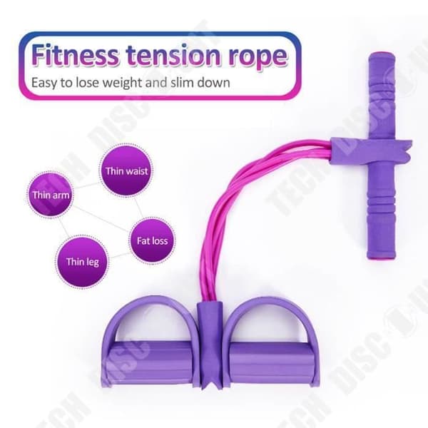 TD® Yogatillbehör Halkfria pedalmotståndsband Multifunktionsspännrep CE - Modell: Rosa