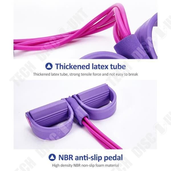 TD® Yogatillbehör Halkfria pedalmotståndsband Multifunktionsspännrep CE - Modell: Rosa