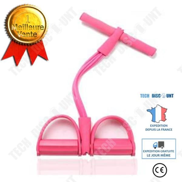 TD® Yogatillbehör Halkfria pedalmotståndsband Multifunktionsspännrep CE - Modell: Rosa