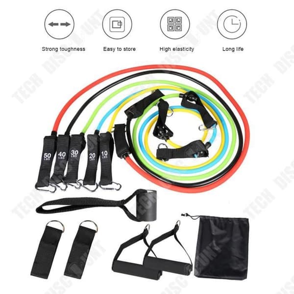 TD® Elastic Resistance Bands Sets träningsgummi elastiskt band för träningsdragrep