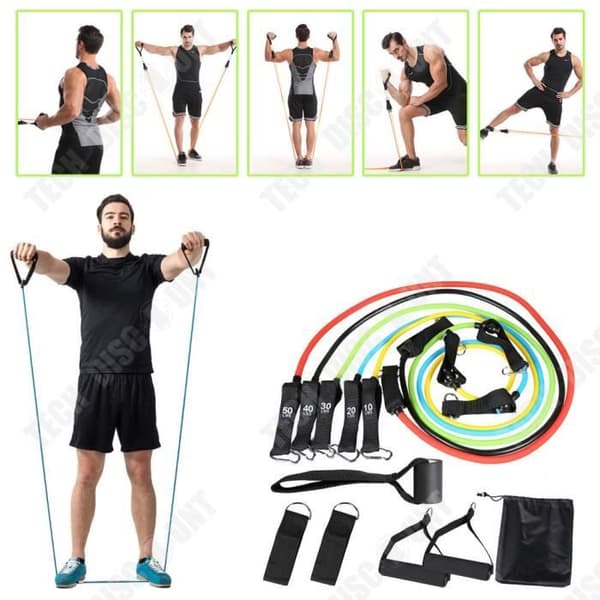 TD® Elastic Resistance Bands Sets träningsgummi elastiskt band för träningsdragrep
