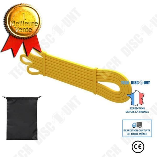 TD® Elastiskt band Motståndsband Spännband Elastiskt rep Fitness Män och kvinnor Pull-ups Axlar Rygg Höfter Gul