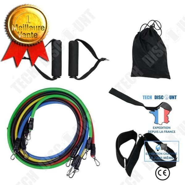 TD® Fitness Accessories - Styrketräning, 11 delar Yoga Exercise Expander Resistance Bands Set