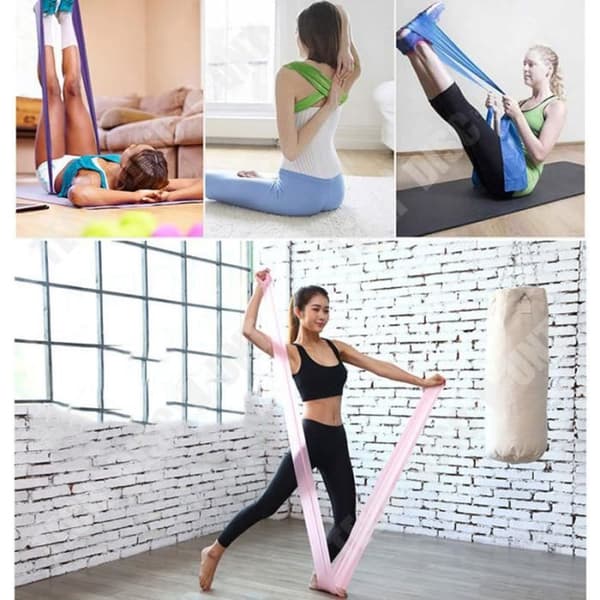 TD® Elastiskt Yogaband Latexbälte 1,5 M Naturligt Spännband Kvinna Yoga Sport Fitness Hem - lila