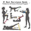 Miniatyrbild 3 av 4: Resistance Band Set (5) - Loop Fitness Elastic Band - Bodybuilding Pilates Squat Sport