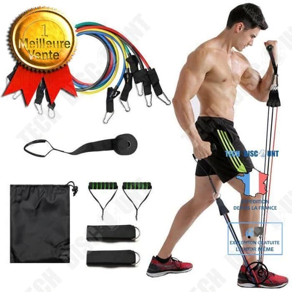 TD® Resistance Band Set, Elastiska Fitness Bands Kit med dörrankarhandtag och fotremmar för Fitness Pilates Yoga