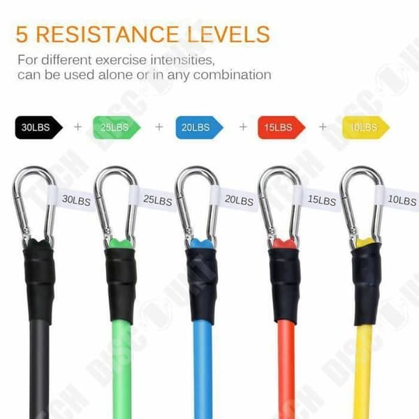 TD® 17 st Elastiska motståndsband Elastiskt rör Fitness Träning Yoga Pilates Gym Sport Håll dig i form hemma