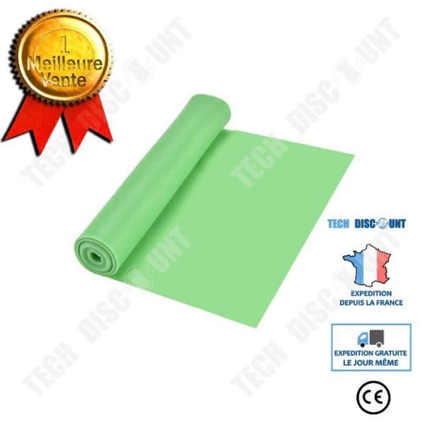 TD® Elastiskt Yogaband Latexbälte 1,5 M Naturligt Spännband Kvinna Yoga Sport Fitness Hem -grön