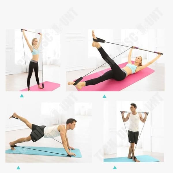 TD® Pilates Fitness Stick, Yoga Resistance Band, Plast Pull Rep, Pilates Bar Fitness Equipment - Blue