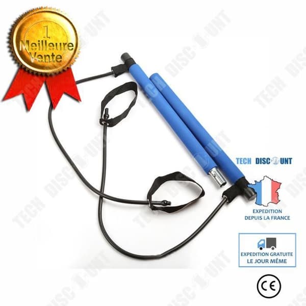 TD® Pilates Fitness Stick, Yoga Resistance Band, Plast Pull Rep, Pilates Bar Fitness Equipment - Blue