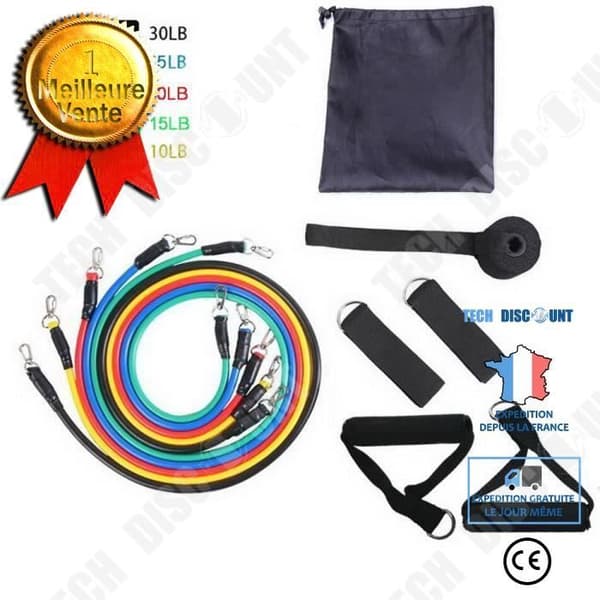 TD® 11-delat set hem elastisk sport bodybuilding gummiband Fitness band Dra c - Modell: som bilden visar