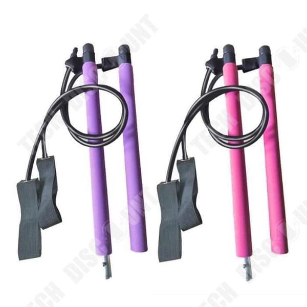 TD® Pilates Bar Stick med Resistance Band för Hemgym Sport Workout d - Modell: LILA