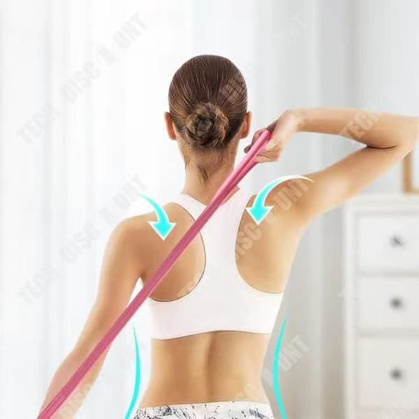 TD® Åtta-teckens puller back elastiskt rep hem öppen axel nacke stretchbälte yoga silikon träningsarm