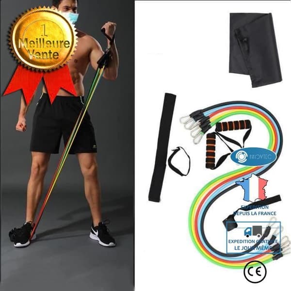 TD® 14-delade motståndsband Tränings Yogarem Elastiskt band Pilates Expanders + presentset