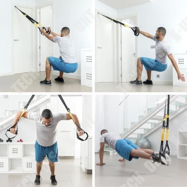TD® Resistance Band Kit - tjockt fjädrande träningsbälte Motståndsbälte för hela kroppen