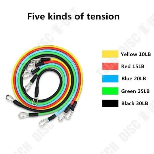 TD® Fitness Accessories - Styrketräning, 11 st-set Elastiska band motståndsband Träningsträning - Typ 11 st B