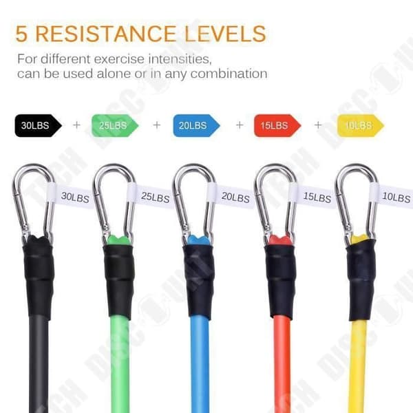 TD® Resistance Band Resistance Band Elastic Fitness 12-delad kit Sports Gym Pilates Expanders för kvinnor män