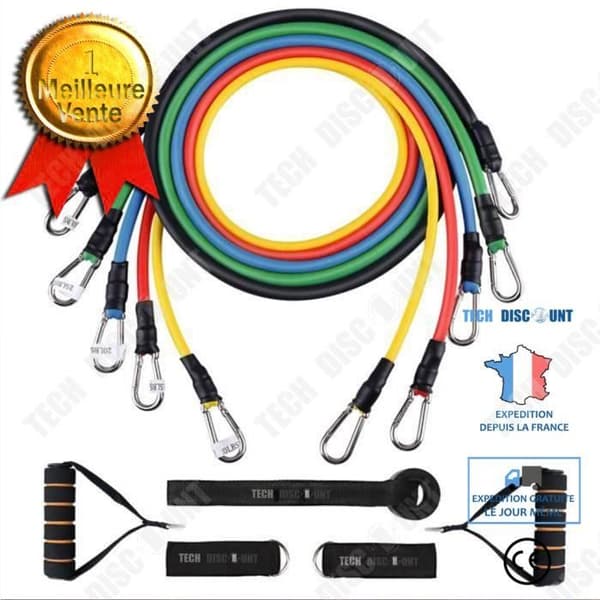TD® 12-pack Styrketräning Motståndsband Elastiskt Fitness Kit Sport Gym Pilates Extender Spännband för Kvinnor Män