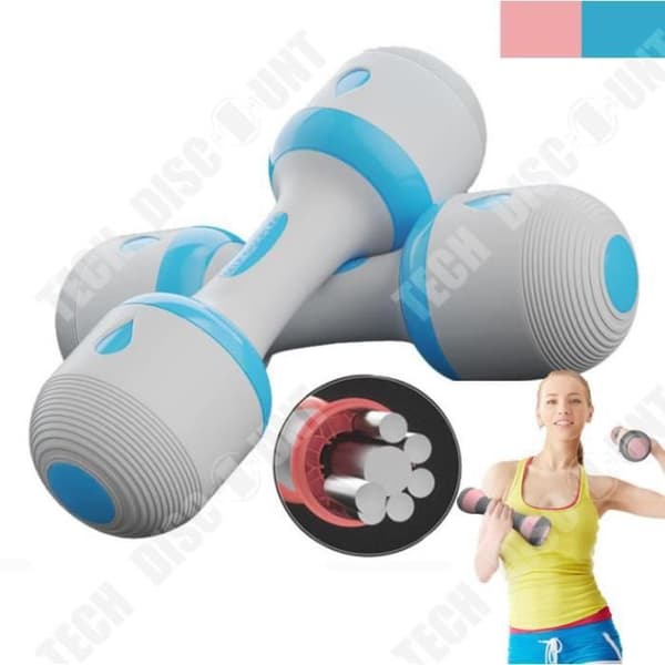 Justerbara Hantlar 10 kg - Tech Discount® - Fitness - TPR + PR - Galvaniserad Stålblock