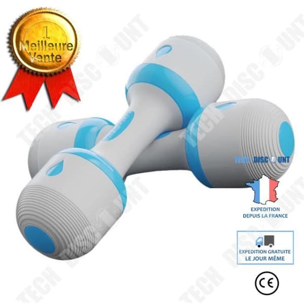 Justerbara Hantlar 10 kg - Tech Discount® - Fitness - TPR + PR - Galvaniserad Stålblock