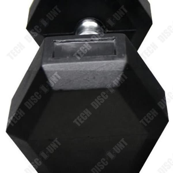 Sexkantig hantel - TD - Ekologisk gummi - Svart - 50 cm - Halkfri