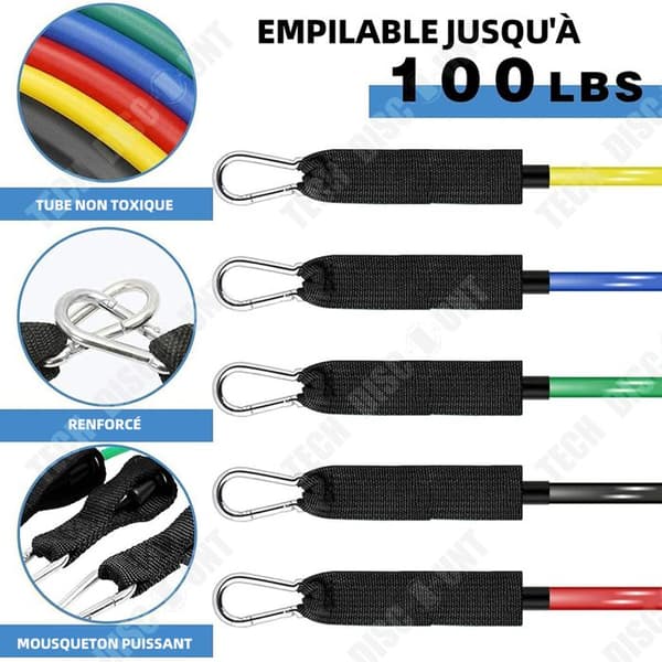 TD Elastic Bodybuilding Set med 5 elastiska bodybuilding band elastiskt sport motstånd band bodybuilding elastisk bodybuilding