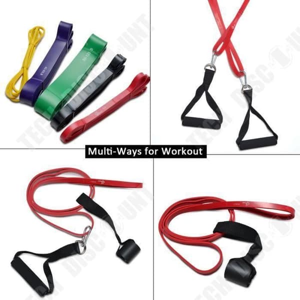 TD® 9 in1 Elastic Fitness Unisex Bodybuilding Yoga Gym Motståndsband Styrketräning Glutes Ankare Bengrepp Pil