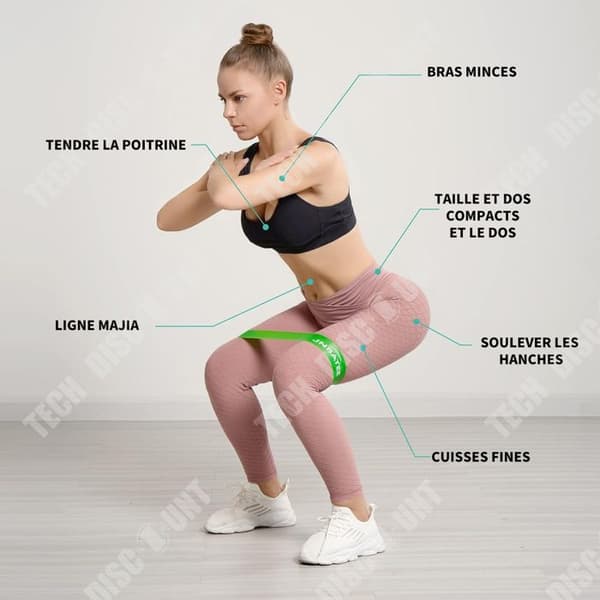 TD Elastic Bodybuilding Set med 5 elastiska bodybuilding band elastiskt sport motstånd band bodybuilding elastisk bodybuilding