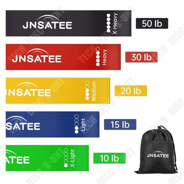 TD Elastic Bodybuilding Set med 5 elastiska bodybuilding band elastiskt sport motstånd band bodybuilding elastisk bodybuilding