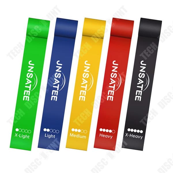 TD Elastic Bodybuilding Set med 5 elastiska bodybuilding band elastiskt sport motstånd band bodybuilding elastisk bodybuilding
