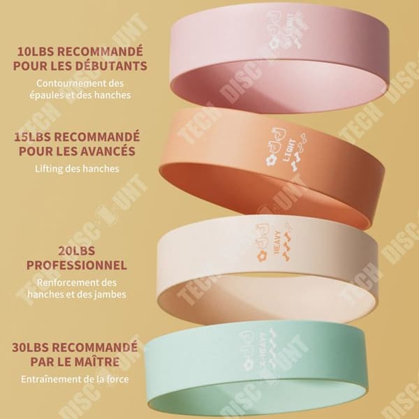 TD Elastic Bodybuilding Set om 4 med och bärväska elastiskt band bodybuilding elastiskt sport motståndsband bodybuilding